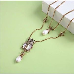 Beautiful double Layer Marble Bug Necklace